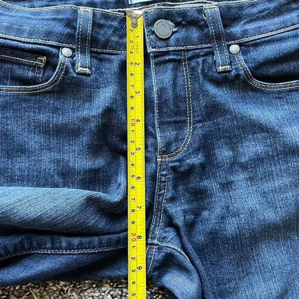 Y2K Paige Blue Bootcut Dark Wash Grunge Jeans Womens 28 Denim Streetwear Punk - Picture 4 of 7
